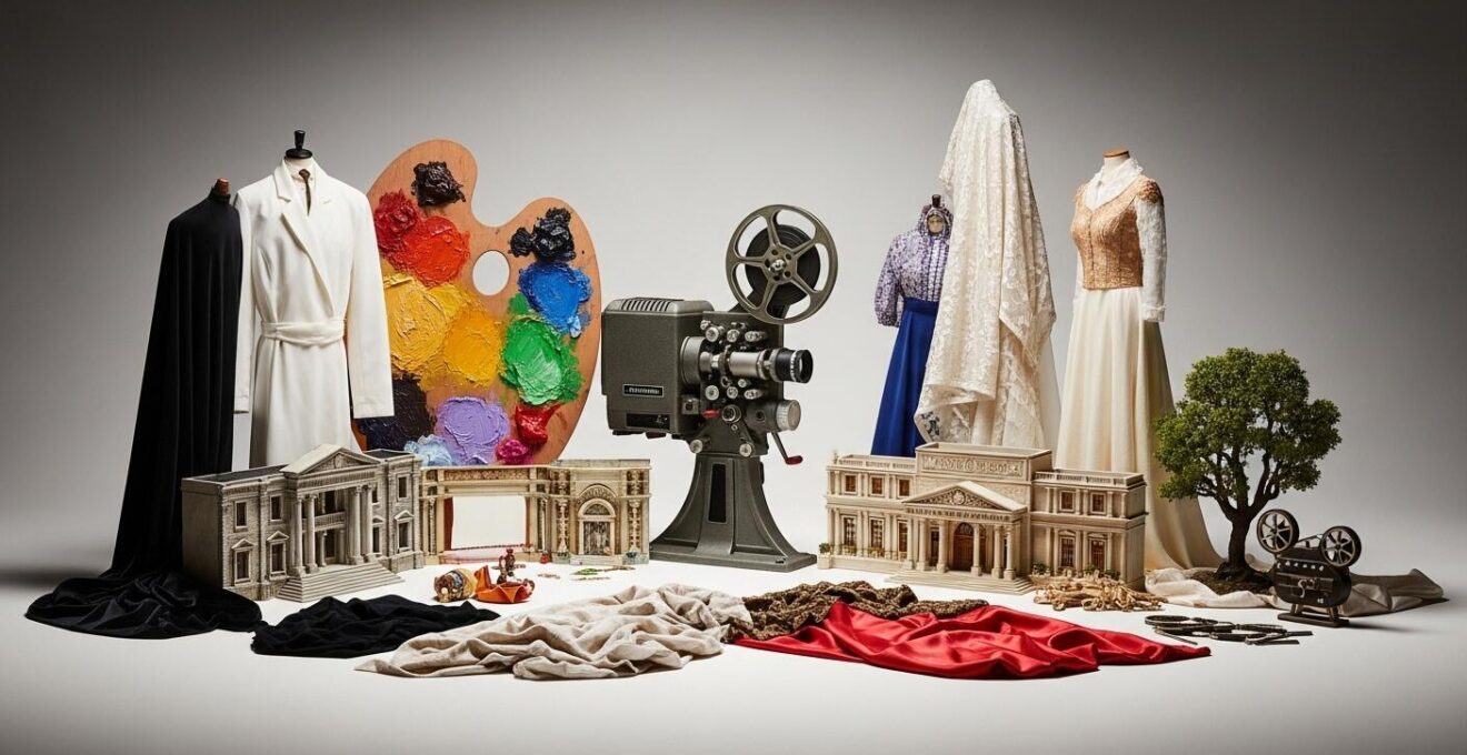 Composition d’objets cinématographiques évoquant l’harmonie visuelle
