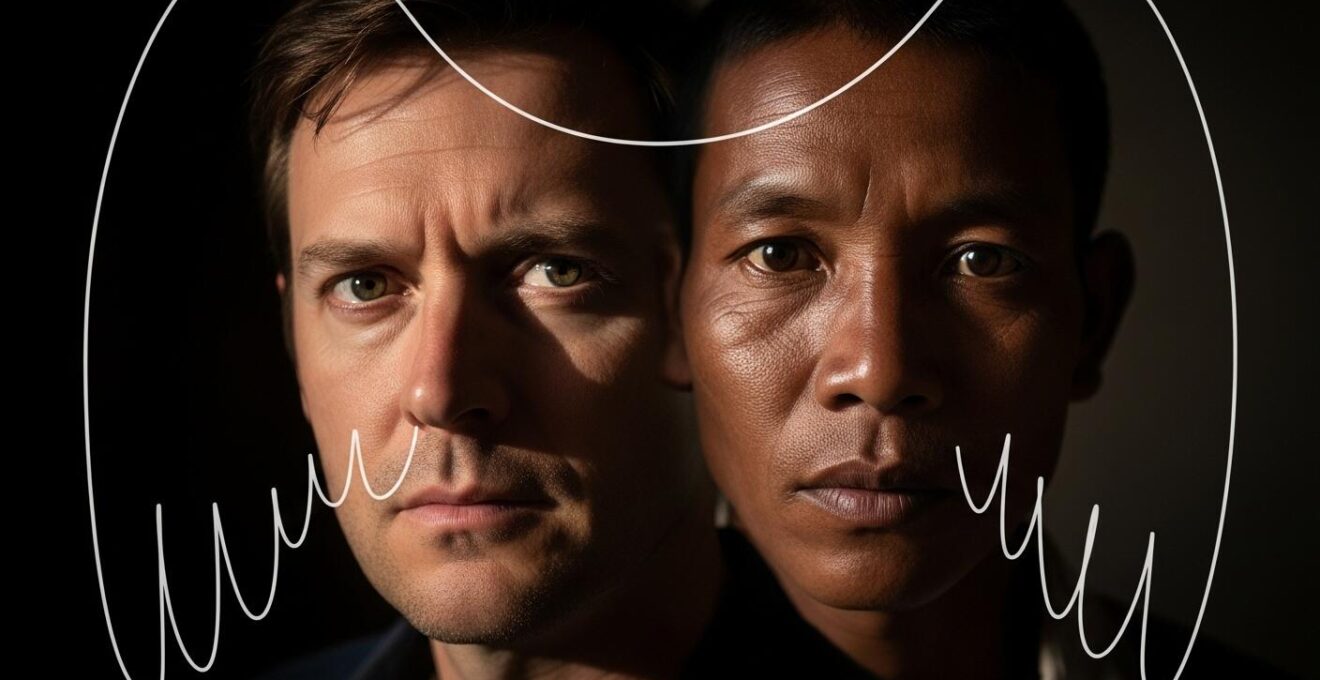 Photographie conceptuelle symbolisant la perception erronée occidentale des films étrangers, avec deux regards contrastés