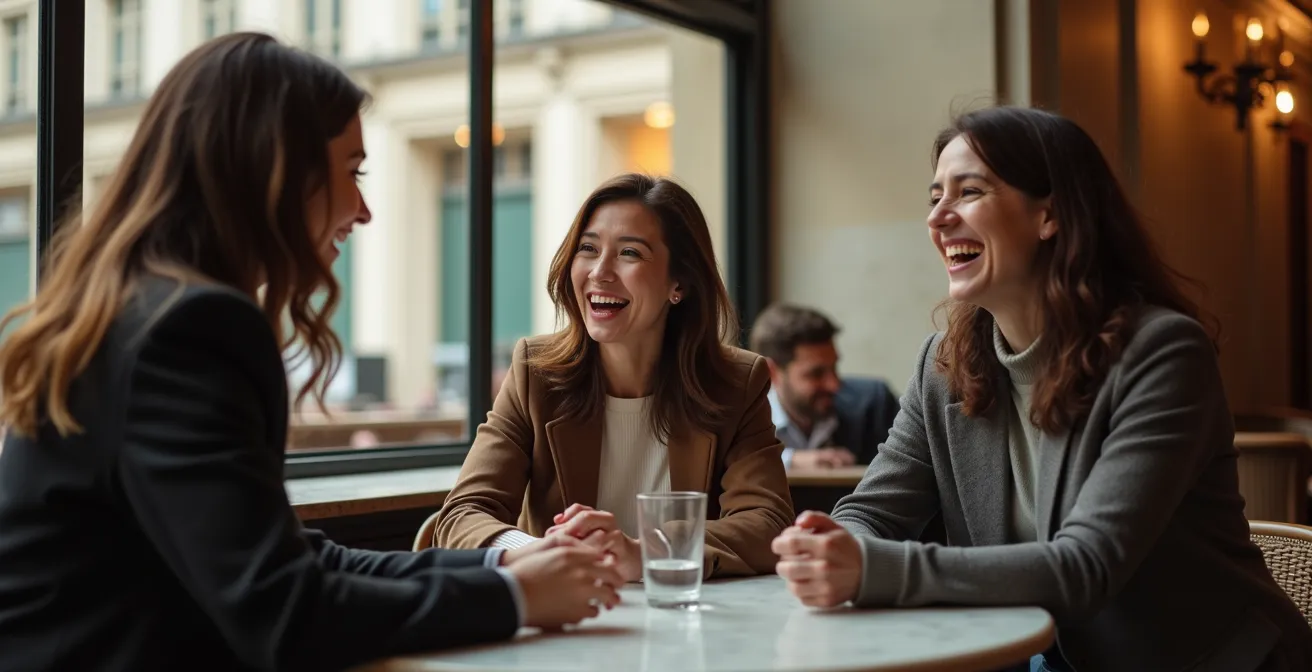 Groupe de personnes échangeant dans un espace culturel français