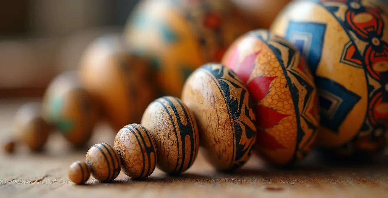 Macro photographie de matriochkas ouvertes révélant des couches narratives