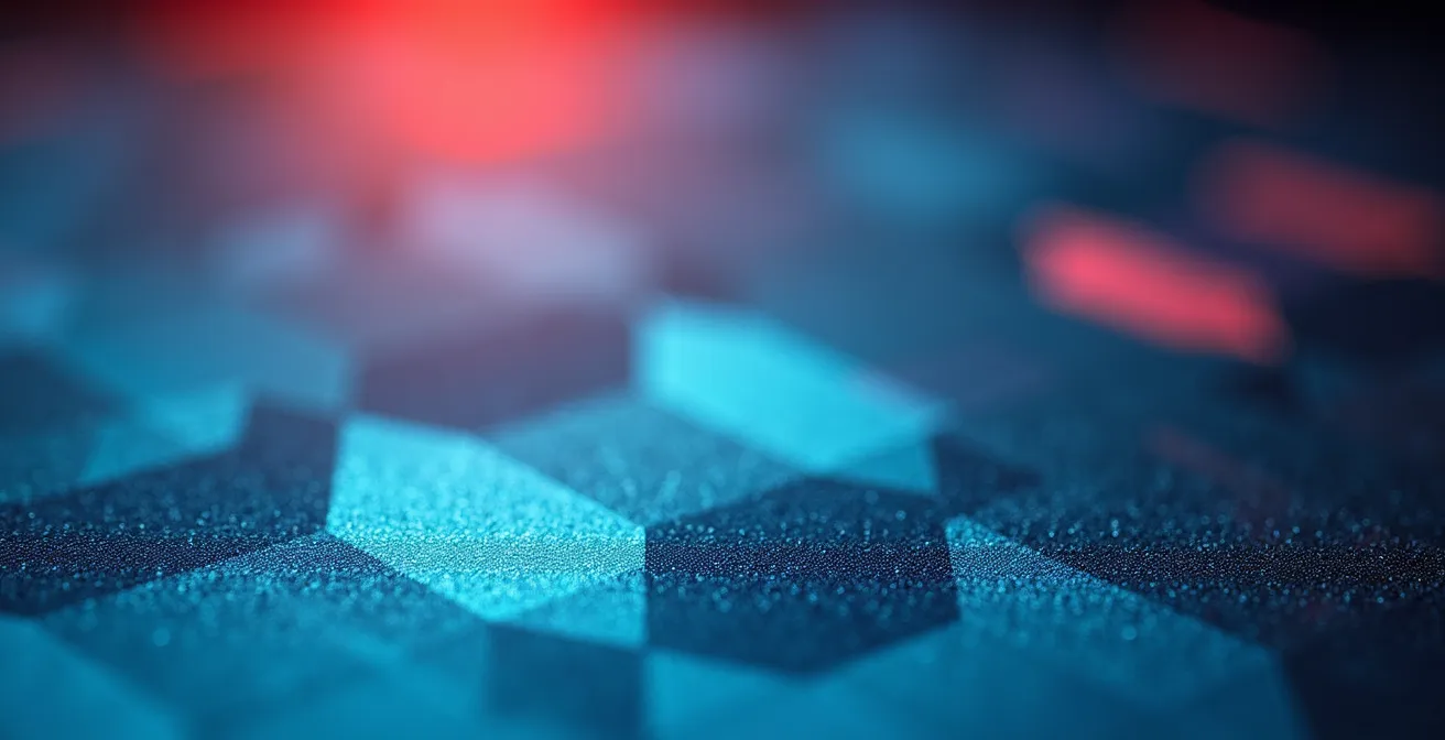 Gros plan sur une mire de test technique pour calibrage de projecteur cinéma